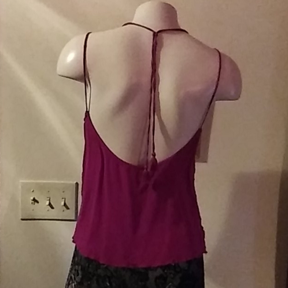 Free People Slinky Boho Plum Camisole Tank Top - Picture 3 of 6